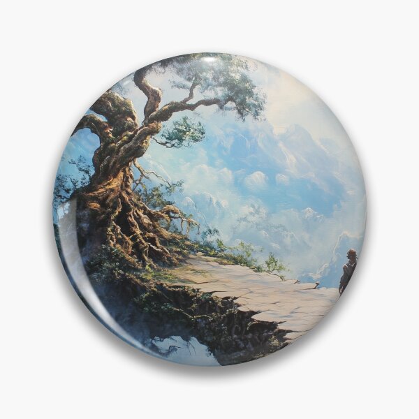 Item preview, Magical Wizard on a Stone Bridge Before the Giant Tree of Life – Enchanted Fantasy Art designed and sold by baggycatsworld.