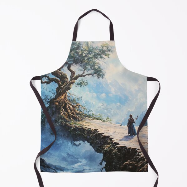 Item preview, Magical Wizard on a Stone Bridge Before the Giant Tree of Life – Enchanted Fantasy Art designed and sold by baggycatsworld.