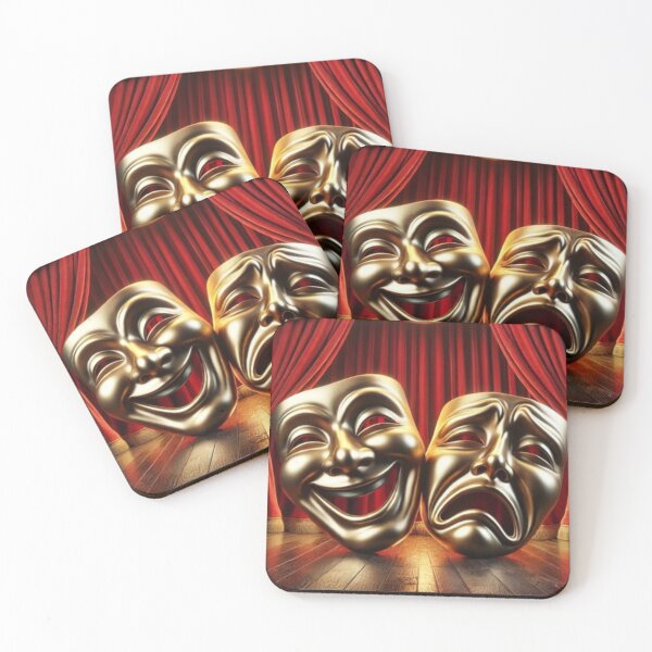 Item preview, Comedy and Tragedy Theater Masks designed and sold by BackgroundND.