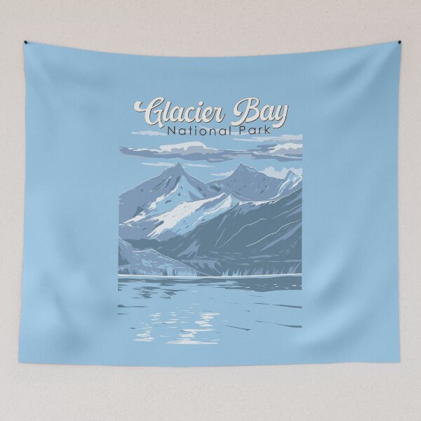 Item preview, Glacier Bay National Park Alaska Illustration Travel Art Vintage designed and sold by KrisSidDesigns.