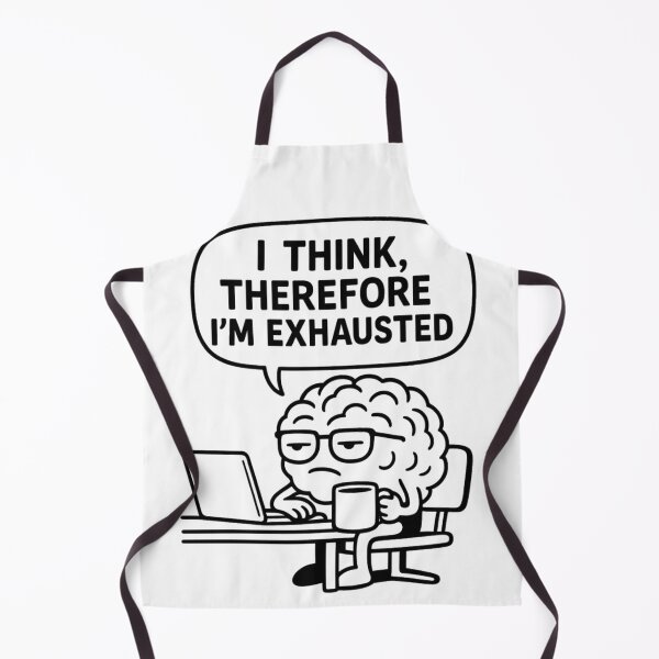 Item preview, I Think Therefore I’m Exhausted – Funny Tired Brain Meme for Overthinkers designed and sold by jelonkaa.