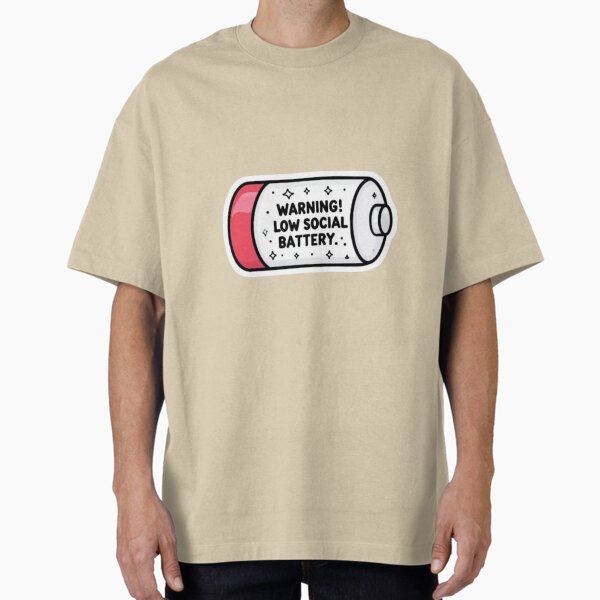 Item preview, WARNING! LOW SOCIAL BATTERY designed and sold by Kaori Dream Space.