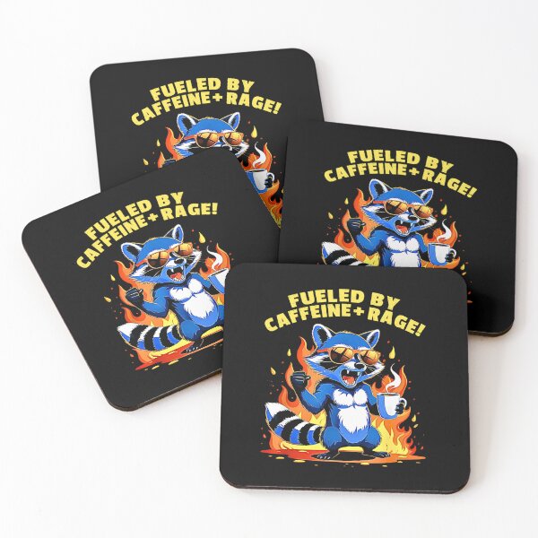 Item preview, Fueled By Caffeine And Rage - Funny Trendy Racoon Men Women designed and sold by URGlden.