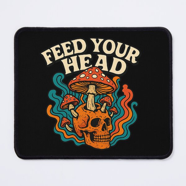Item preview, Feed Your Head Psychedelic Skull and Mushroom Art designed and sold by BloomOfDesign.