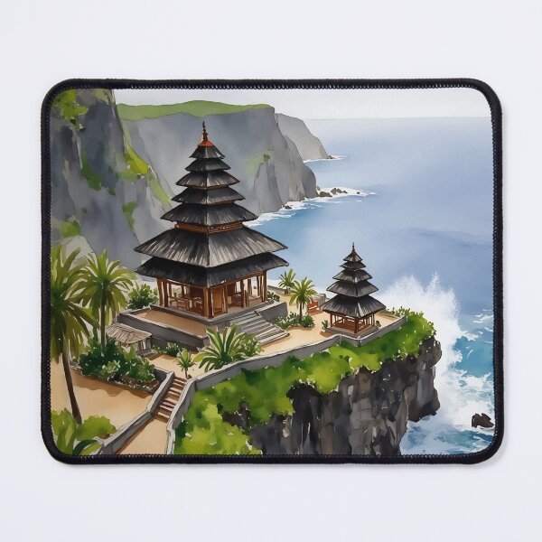 Item preview, Bali Uluwatu Temple Watercolor Travel Indonesia Asia designed and sold by Magnolia Valley Art.