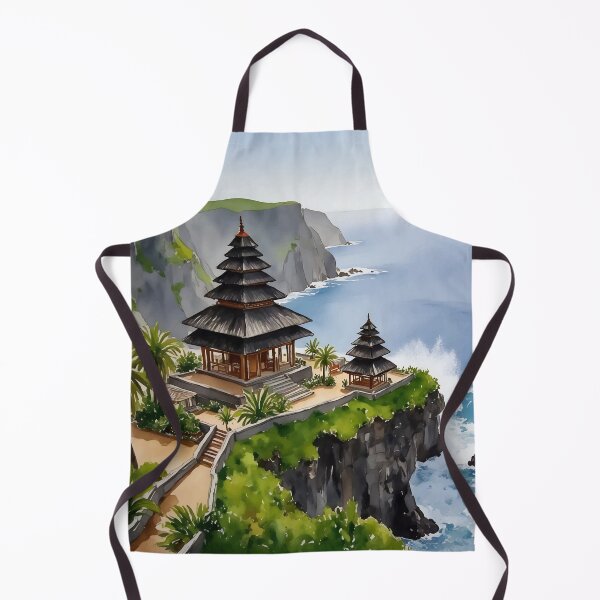 Item preview, Bali Uluwatu Temple Watercolor Travel Indonesia Asia designed and sold by Magnolia Valley Art.