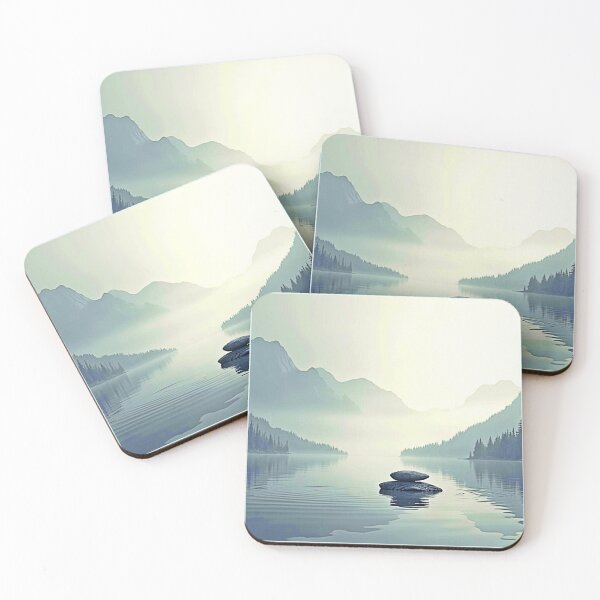 Item preview, Tranquil Mountain Lake Serenity designed and sold by Health And Fitness Posts e-Store.
