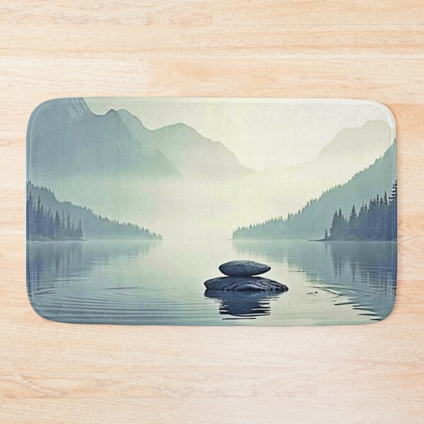 Item preview, Tranquil Mountain Lake Serenity designed and sold by Health And Fitness Posts e-Store.