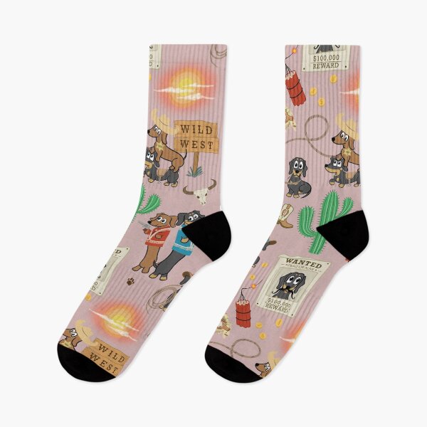 Item preview, Cowboy Dachshunds Wild West Pattern - Cute Western Sausage Dog Print Dusk designed and sold by Laura Deakin Artist.