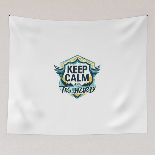 Item preview, Keep Calm and Tri Hard – Triathlon Motivation Sticker designed and sold by Triathlongram.