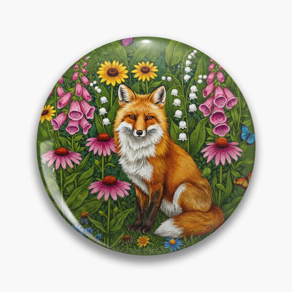 Artikelvorschau, Fuchs in einem Feld mit Wildblumen entworfen und verkauft von TeeARTHY.