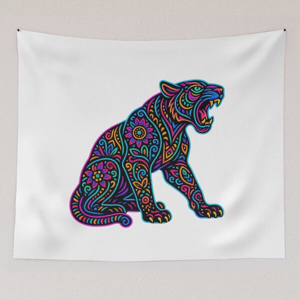 Item preview, Colorful Jaguar Alebrije designed and sold by Ahau Designs.