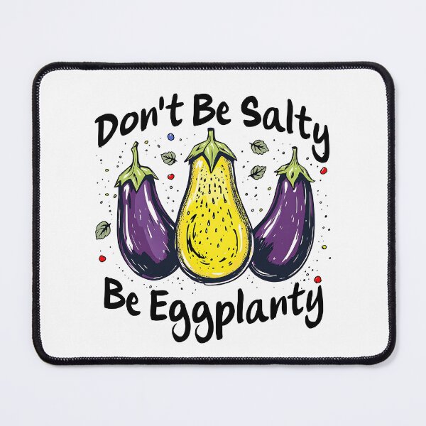 Item preview, Don't be Salty, Yellow and Purple Eggplant Trio Veggie Art designed and sold by Bliss Find And Design.