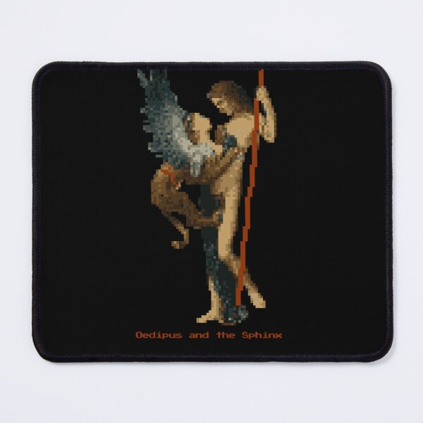 Item preview, Oedipus and the Sphinx in retro pixels designed and sold by NizDseigne.