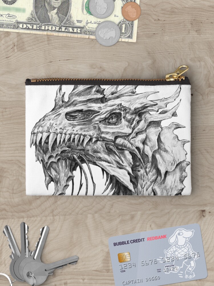 Dark Side Japanese Dragon portrait, Graphite Pencil art Tote Bag by  tanyartwork