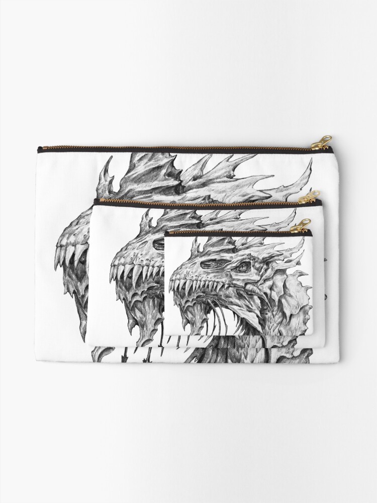 Dark Side Japanese Dragon portrait, Graphite Pencil art Tote Bag by  tanyartwork