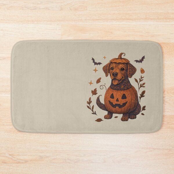 Item preview, Whimsical Halloween Dog Illustration | Pumpkin Floral Dog Art designed and sold by SingerNZ.