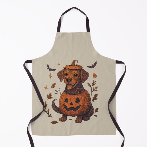 Item preview, Whimsical Halloween Dog Illustration | Pumpkin Floral Dog Art designed and sold by SingerNZ.