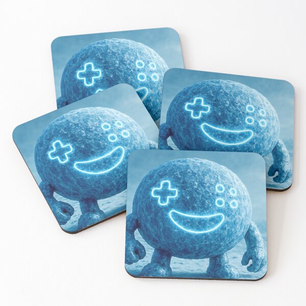 Item preview, Cyberpunk Frost Golem — Glowing Emoji Face designed and sold by Tewksy Lab.