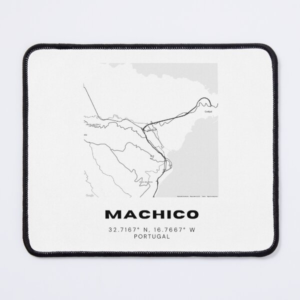 Item preview, Machico Portugal Coastal Map Poster – Minimalist Black and White City Print, Modern Travel Wall Art designed and sold by RM-Journey.