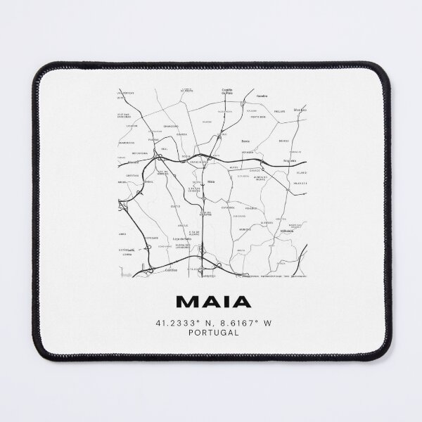 Item preview, Maia Portugal Minimalist City Map Print – Modern Black and White Wall Art, Travel Poster designed and sold by RM-Journey.