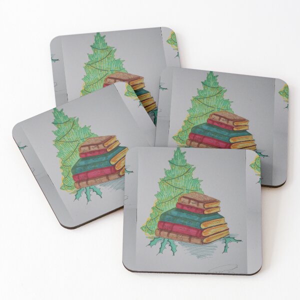 Artikelvorschau, Weihnachtsbaum und Bücher entworfen und verkauft von Life's eye Art and photography.