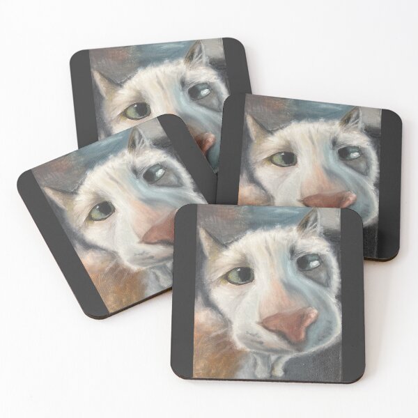 Item preview, Oil painting of funny cat with fish eye effect and big nose  designed and sold by creativevandal.