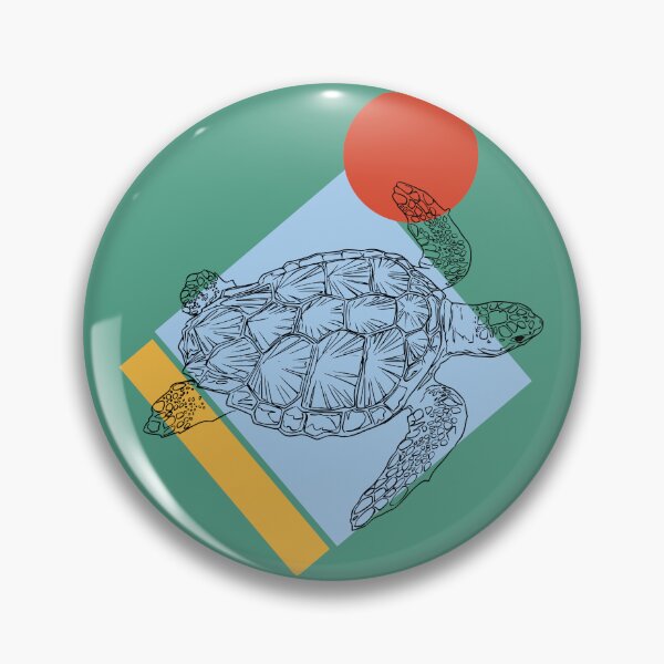 Item preview, Minimalist Sea Turtle with Geometric Shapes – Ocean, Sand, and Endangered Species Symbolism designed and sold by kiradreamshop.