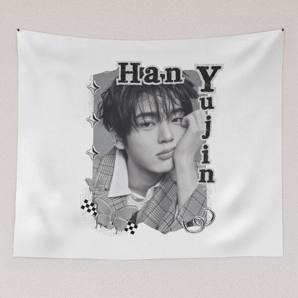 Item preview, Han Yu Jin Zerobaseone Kpop Solo Artist Black and White Collage Digital Art Portrait designed and sold by AJUNICE STUDIO.