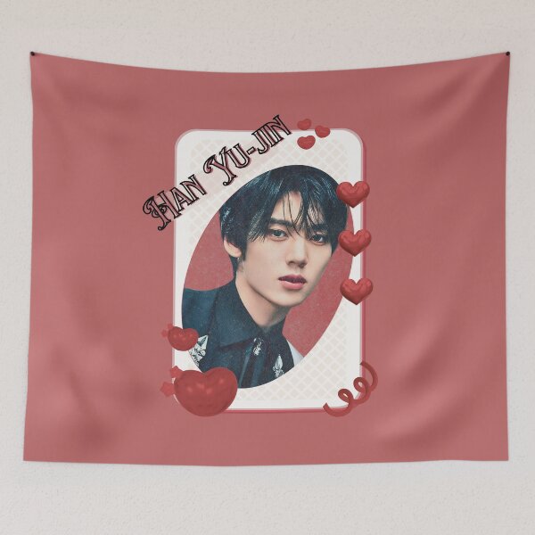 Item preview, Zerobaseone Han Yu Jin Korean Solo Artist Card Red Aesthetic Collage Design designed and sold by AJUNICE STUDIO.