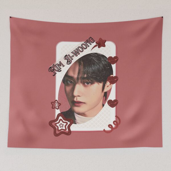 Item preview, Zerobaseone Kim Ji Woong Korean Solo Artist Card Red Aesthetic Collage Design designed and sold by AJUNICE STUDIO.