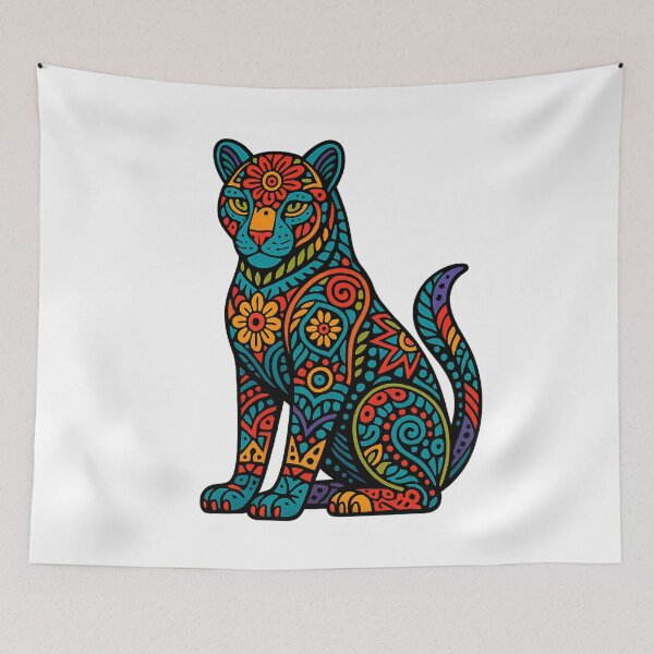 Item preview, Colorful Jaguar Alebrije designed and sold by Ahau Designs.