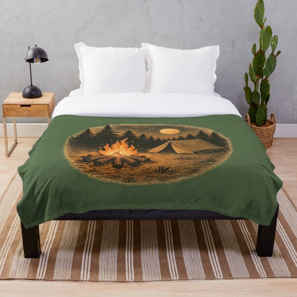 Item preview, Vintage Campsite Illustration – Outdoor Adventure Design designed and sold by NoRestDesigns.