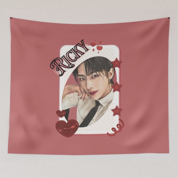 Item preview, Zerobaseone Ricky Korean Solo Artist Card Red Aesthetic Collage Design designed and sold by AJUNICE STUDIO.