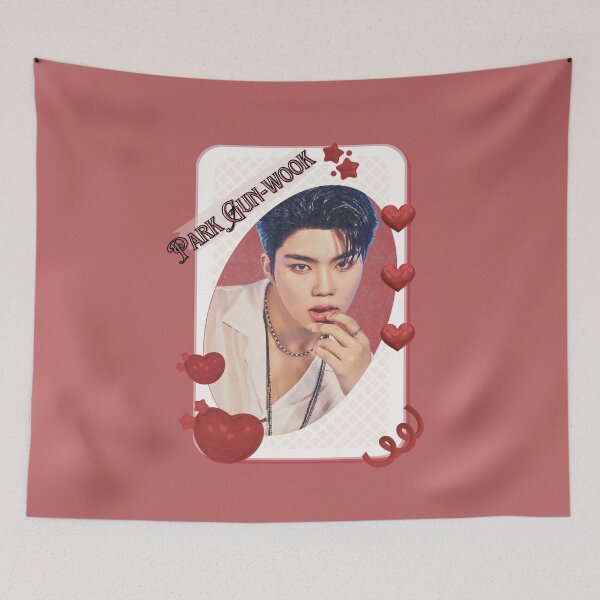 Item preview, Zerobaseone Park Gun Wook Korean Solo Artist Card Red Aesthetic Collage Design designed and sold by AJUNICE STUDIO.