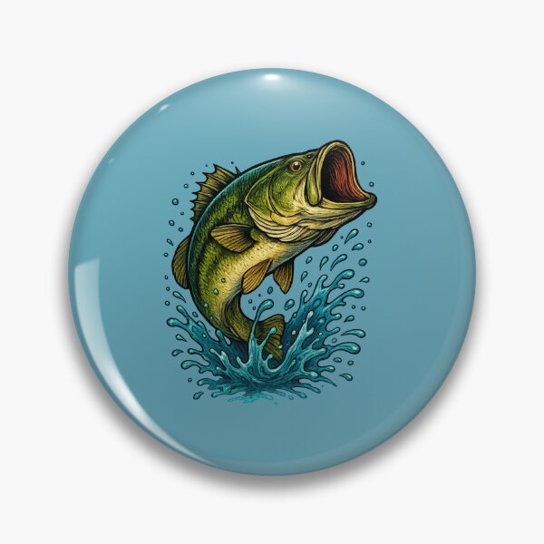 Item preview, Largemouth Bass Illustration – Fishing Design designed and sold by NoRestDesigns.