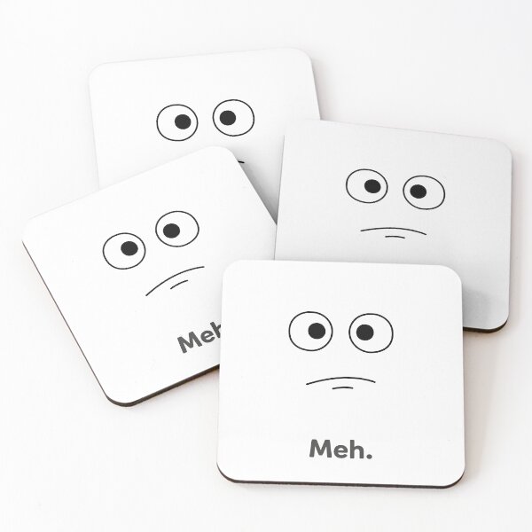 Item preview, "Meh." Indifferent Face T-Shirt & Sticker designed and sold by ZeeHues.