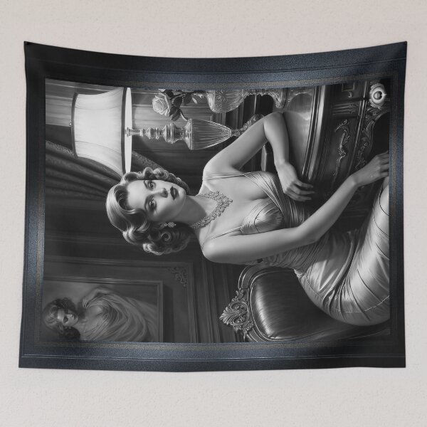 Item preview, Timeless Allure Film Noir Portrait Of Lady Xantheia Stunning AI Concept Art by Xzendor7 designed and sold by Xzendor7 Digital Art Creations.