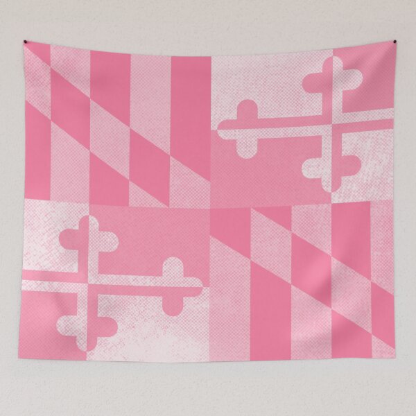 Item preview, Pink Maryland Flag, Horizontal designed and sold by merlinmerchshop.