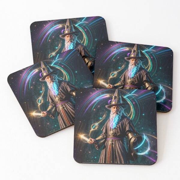 Item preview, The Disco Wizard – Neon Cosmic Sorcerer Fantasy Art designed and sold by GempArt.