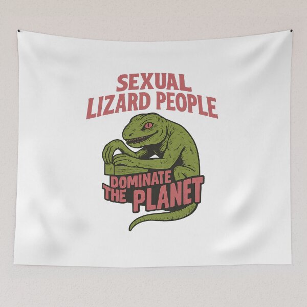 Item preview, Sexy Lizard People Dominate the Planet – Funny Reptilian Meme Design designed and sold by TypoVibeStudio.