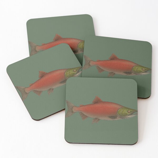 Item preview, Spawning Sockeye Salmon Illustration designed and sold by NoRestDesigns.