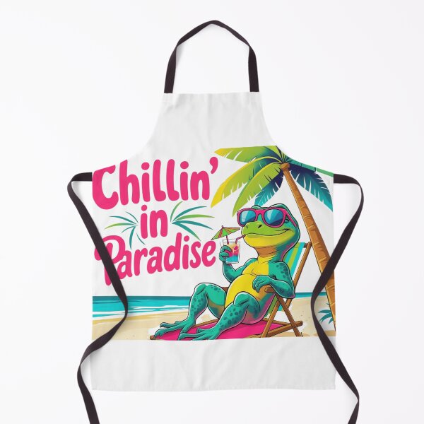 Item preview, Lizard, Chillin in Paradise Lizard – Funny Tropical Summer designed and sold by Taha Art Designs.
