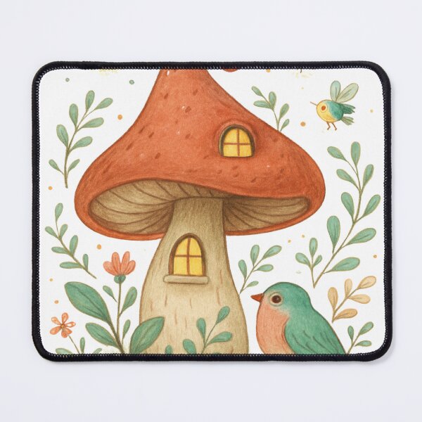 Item preview, Whimsical Mushroom Home Storybook Tee designed and sold by SketchyHub.