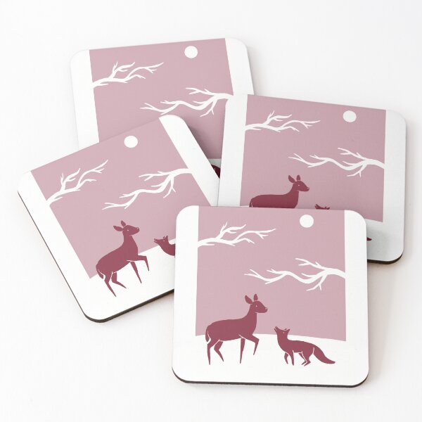 Item preview, Fox and Deer Playing in Snow designed and sold by katieladybug3.