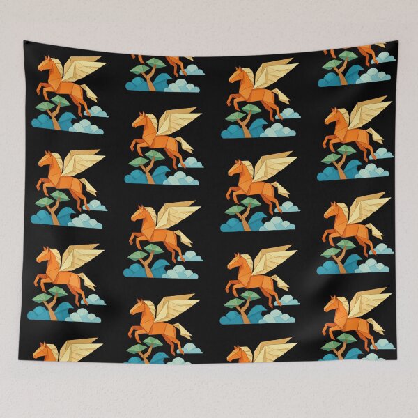Item preview, Origami Pegasus Flying Through Folded Clouds designed and sold by S-Dstyle.
