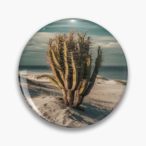 Item preview, Sandy Beach Landscape with Prominent Cactus designed and sold by AnimalAirtistry.
