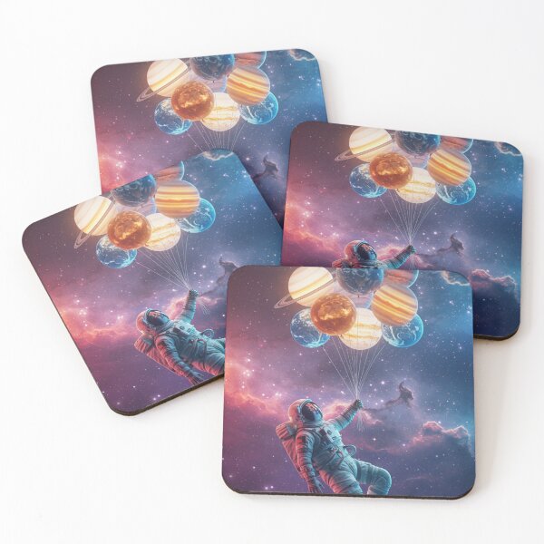 Item preview, Astronaut with Planet Balloons – Cosmic Dream designed and sold by YonizaStudio.