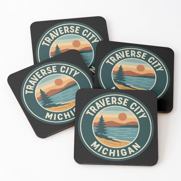 Item preview, Traverse City Michigan Circular Badge designed and sold by American Travels.