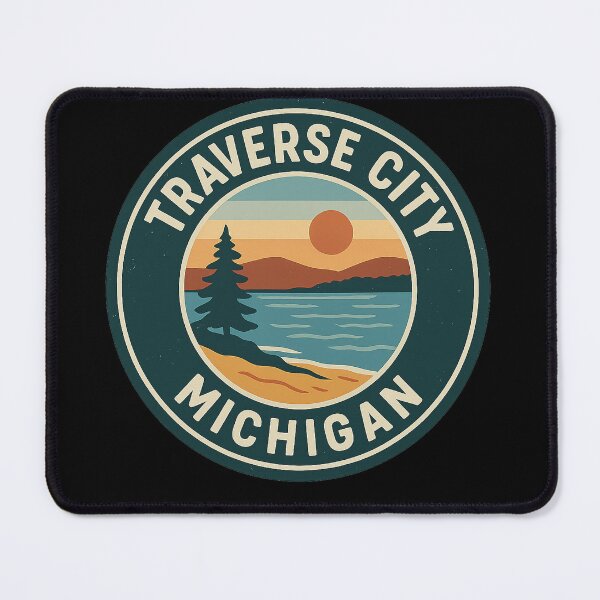 Item preview, Traverse City Michigan Circular Badge designed and sold by American Travels.
